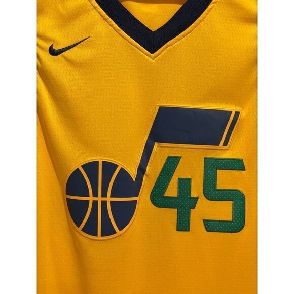 Nike Donovan Mitchell NBA Utah Jazz Green Alternate Swingman Gold Jersey - Picture 10 of 10